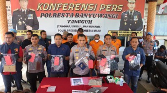 Polresta Banyuwangi Tangkap Empat Tersangka Sindikat Curanmor