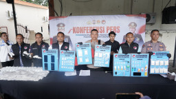 Polres Mojokerto Kota Amankan Barang Bukti Narkoba Senilai 1,1 Miliar