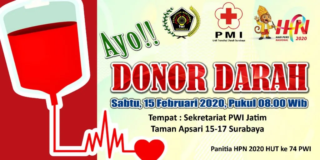 Yuk Ikutan Donor Darah di PWI Jawa Timur