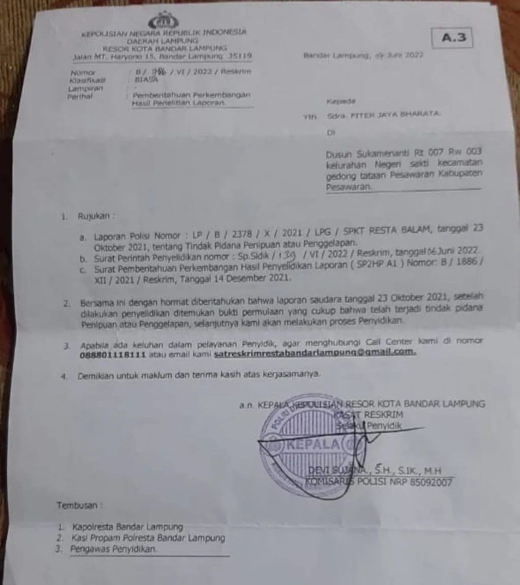 Sudah Setahun Dilaporkan,  Oknum Pengacara di Bandar Lampung Masih Bebas Berkeliaran