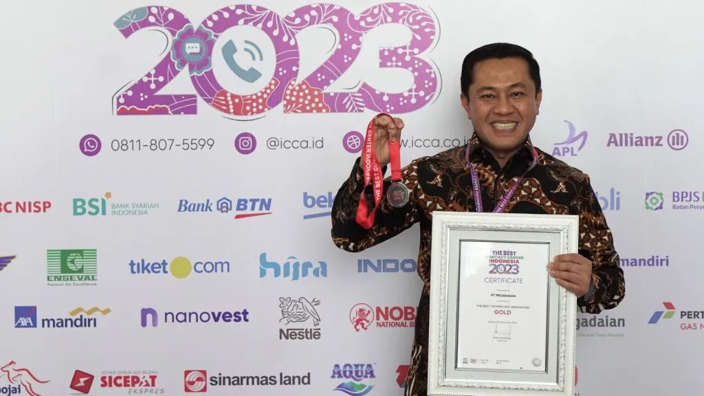 PT Pegadaian borong 5 penghargaan di ajang The Best Contact Center Indonesia 2023 yang diselenggarakan oleh Indonesia Contact Center Association (ICCA) yang digelar di Jakarta, Selasa (26/09).