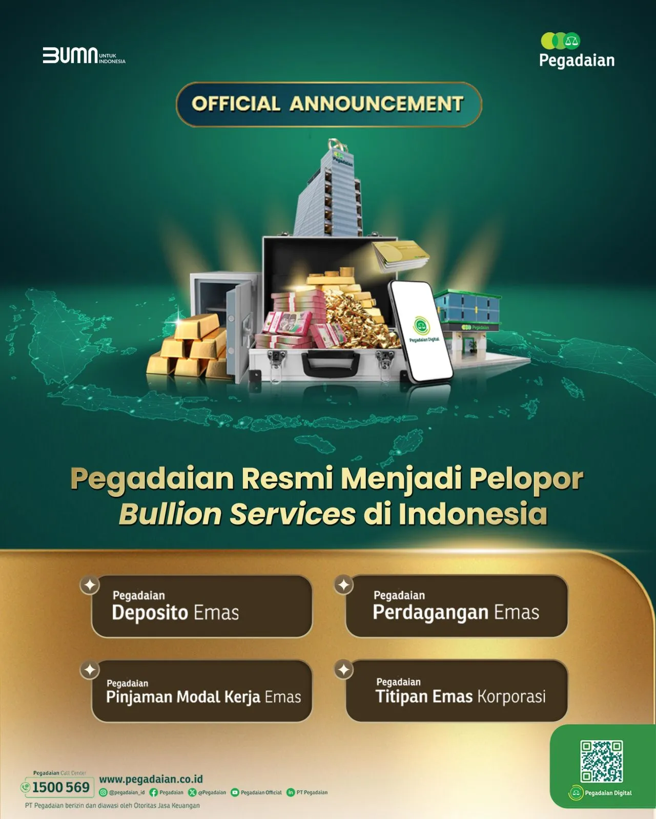 Hadiah Tahun Baru, Pegadaian Dapat Restu OJK Jalankan Kegiatan Usaha Bulion