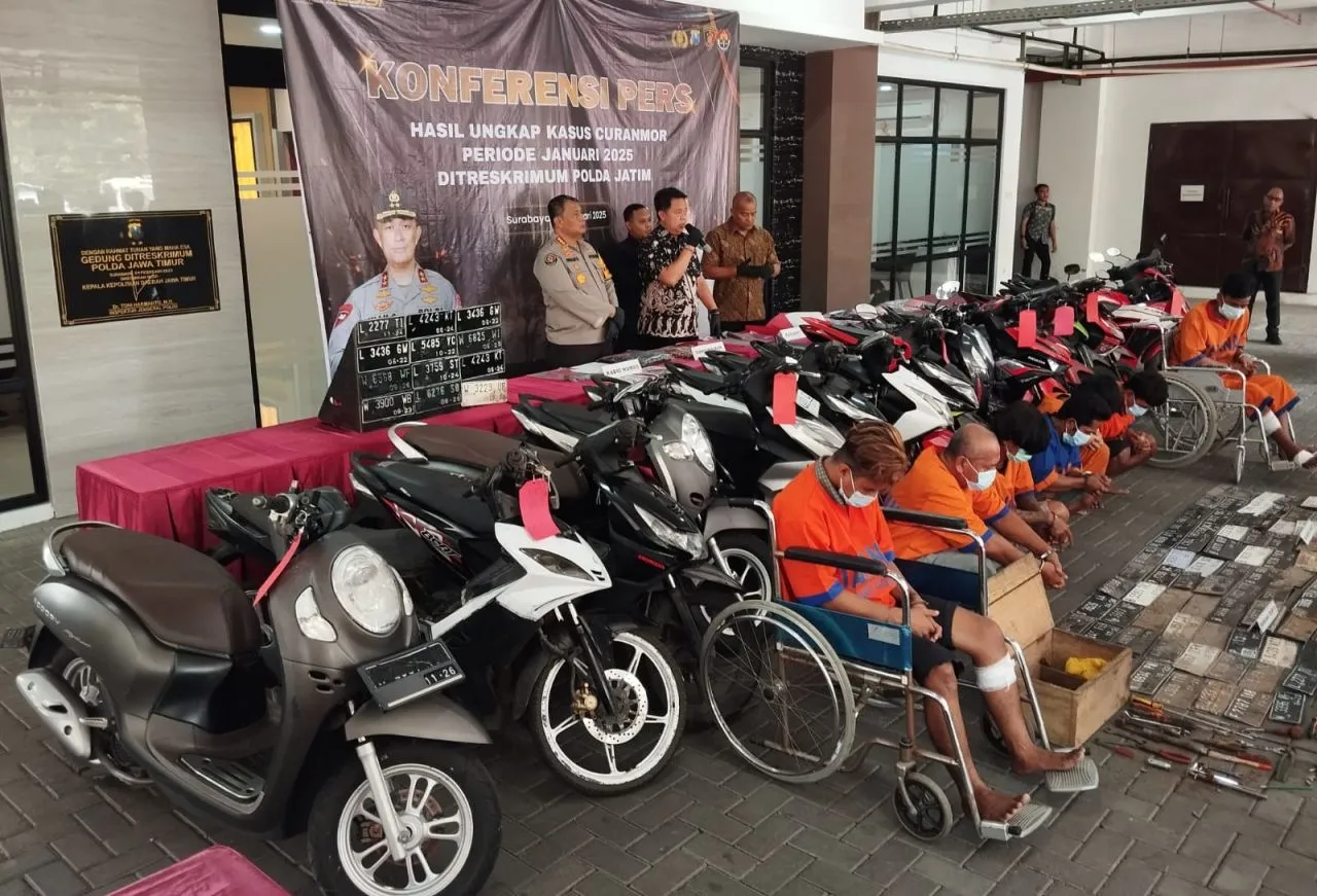 Polda Jatim Ungkap Jaringan Curanmor Antar Kota