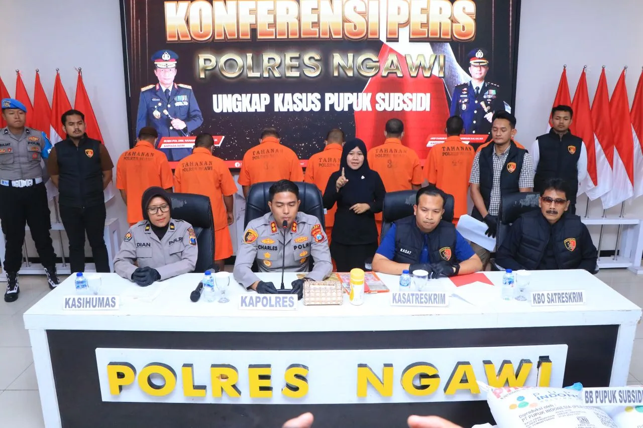Polisi Ngawi Ungkap Penjualan Ilegal 17,8 Ton Pupuk Bersubsidi