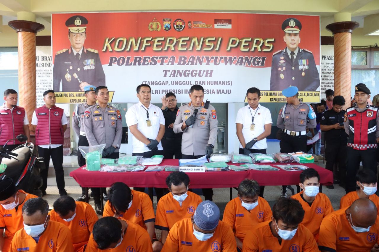 Polresta Banyuwangi Berhasil Ungkap Narkoba Sita 2 Kilogram Sabu