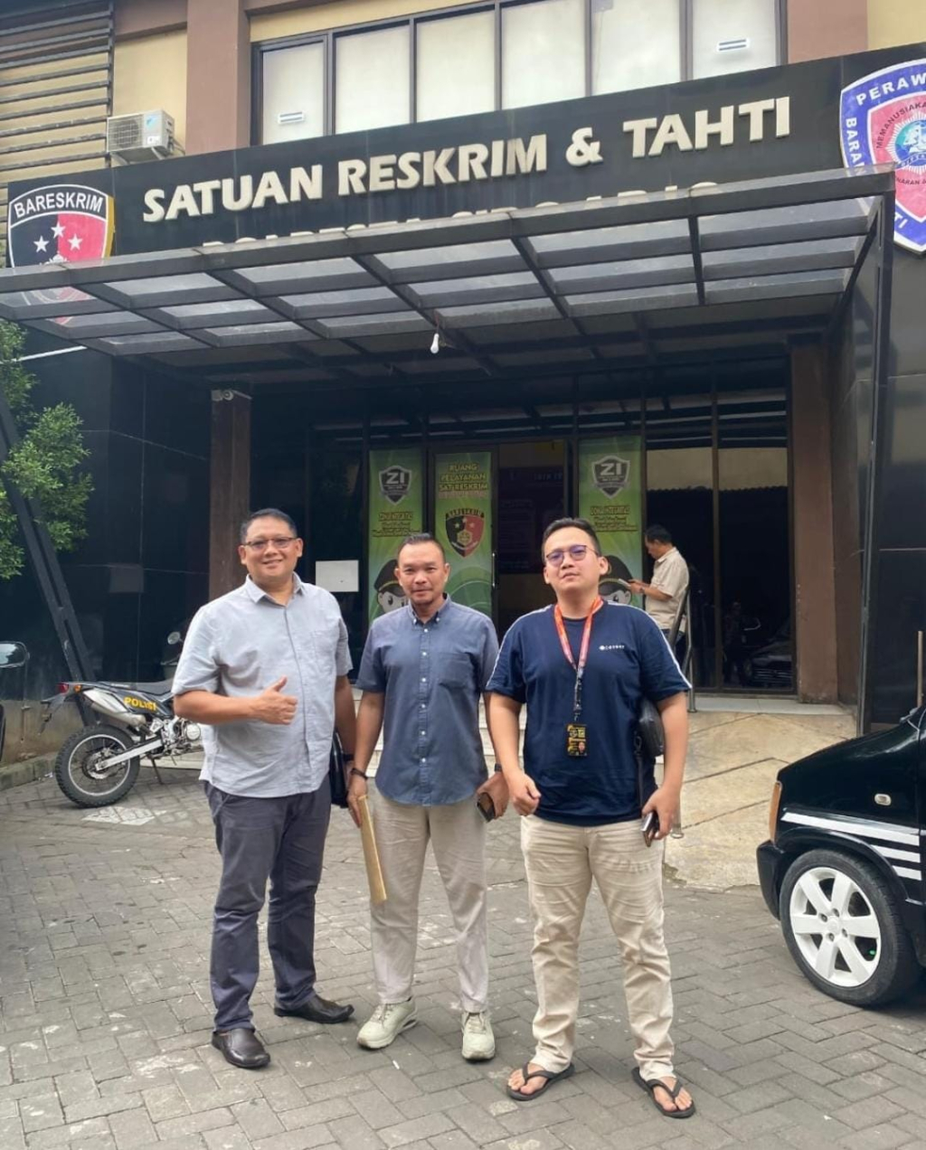 Korban usai lapor di Polres Sidoarjo
