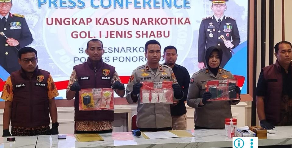 Polres Ponorogo Tangkap Pengedar Narkoba Madiun, Sita 301 Gram Sabu