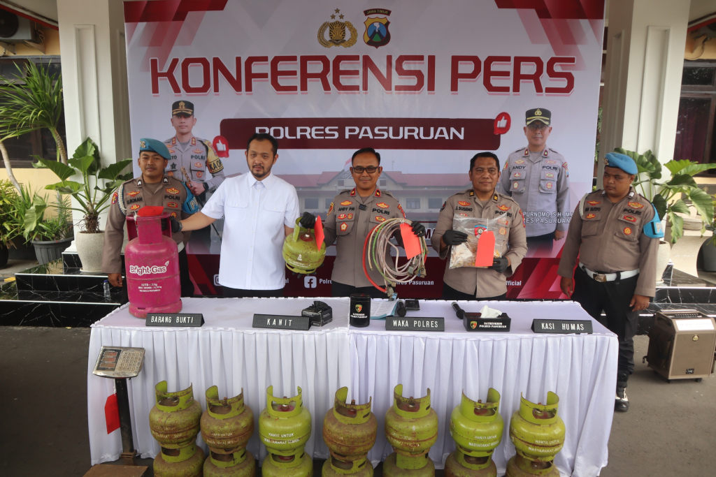 Polres Pasuruan Ungkap Penyalahgunaan LPG Subsidi, Dua Tersangka Ditangkap