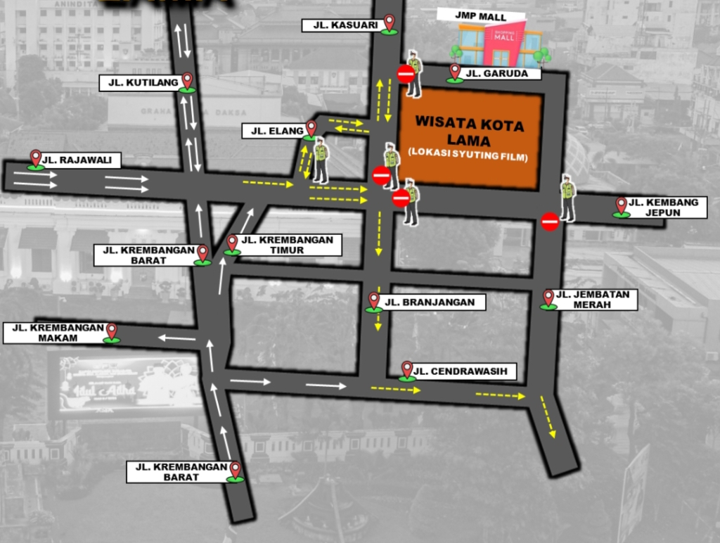 Rekayasa Lalu Lintas Diterapkan Saat Syuting Film Zona Merah di Kota Lama Surabaya