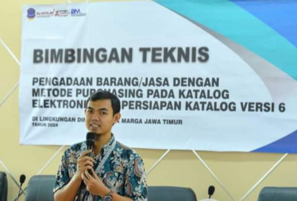 Ardi Kasmono, Ahli Muda Biro PBJ Setdaprov Jatim. Beri Apresiasi Positif terhadap BimTek yang dilakukan DPU Bina Marga Jawa Timur.