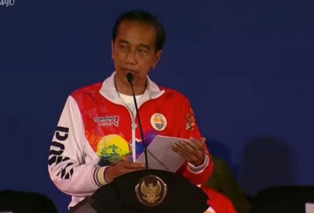 Jokowi saat membuka PON XX Papua, Sabtu (2/10/2021).