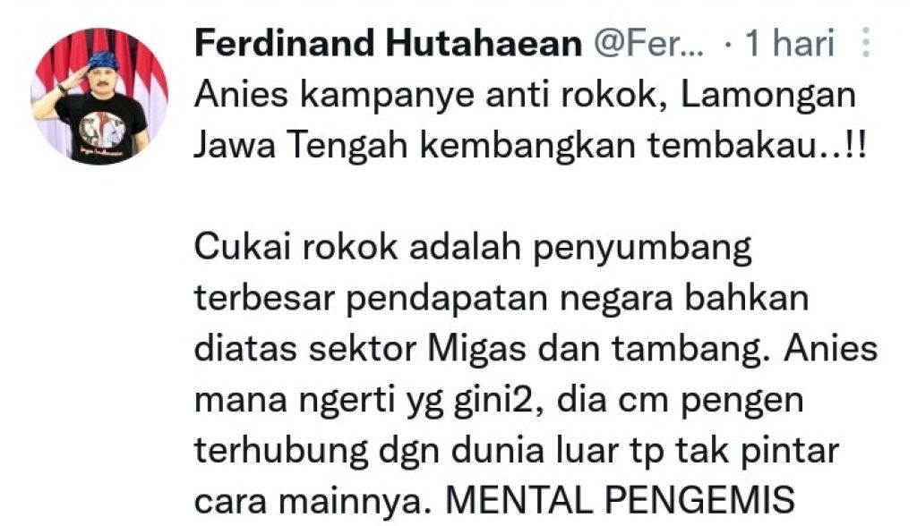 Cuitan Ferdinand yang menyebut Lamongan ada di Jawa Tengah
