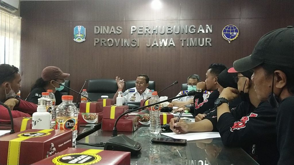 Perwakilan driver ojol diterima Dirjenhubdar, Budi Setiadi.