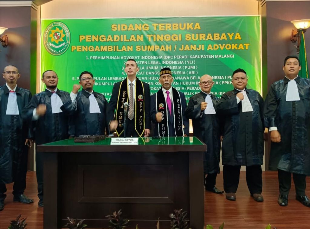 Ketum PUMI Rahadi Sri Wahyu Jatmika Lantik 105 Advokad