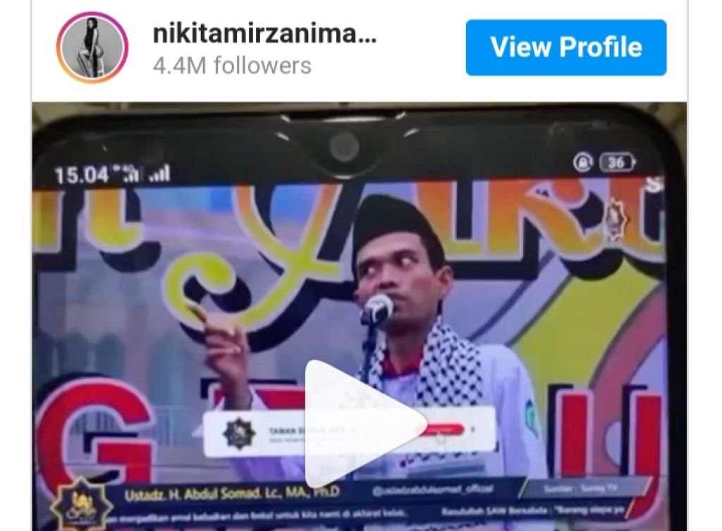 Video UAS yang diunggah Nikita.