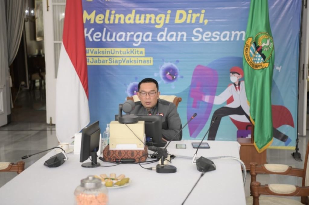 Ridwan Kamil— dalam telekonferensi bersama dengan Ikatan Dokter Indonesia (IDI), Telkomedika, dan Grup Pertamedika di Gedung Pakuan, Kota Bandung, Selasa (13/7/2021).
