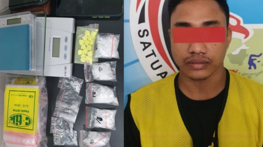 Pelaku dan barang bukti narkoba